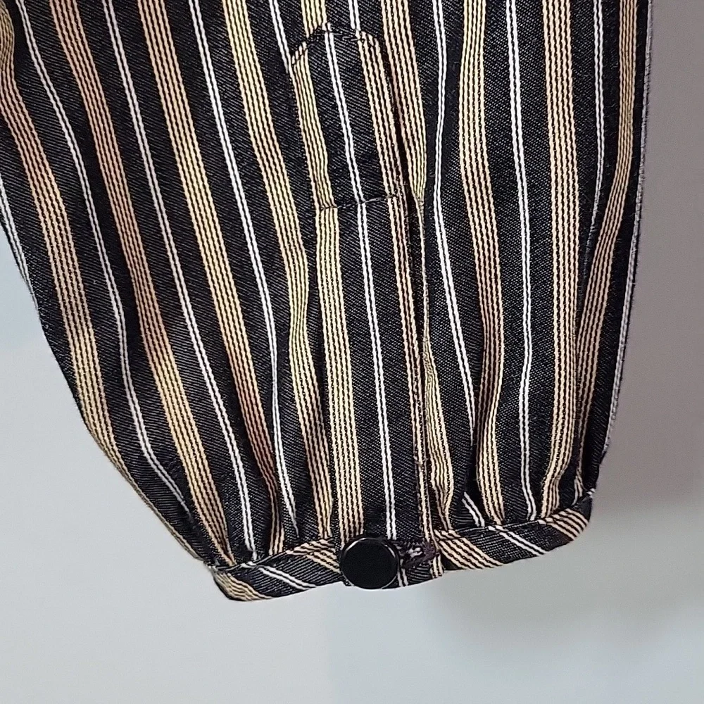 Liz Claiborne button front  chevron stripe blouse